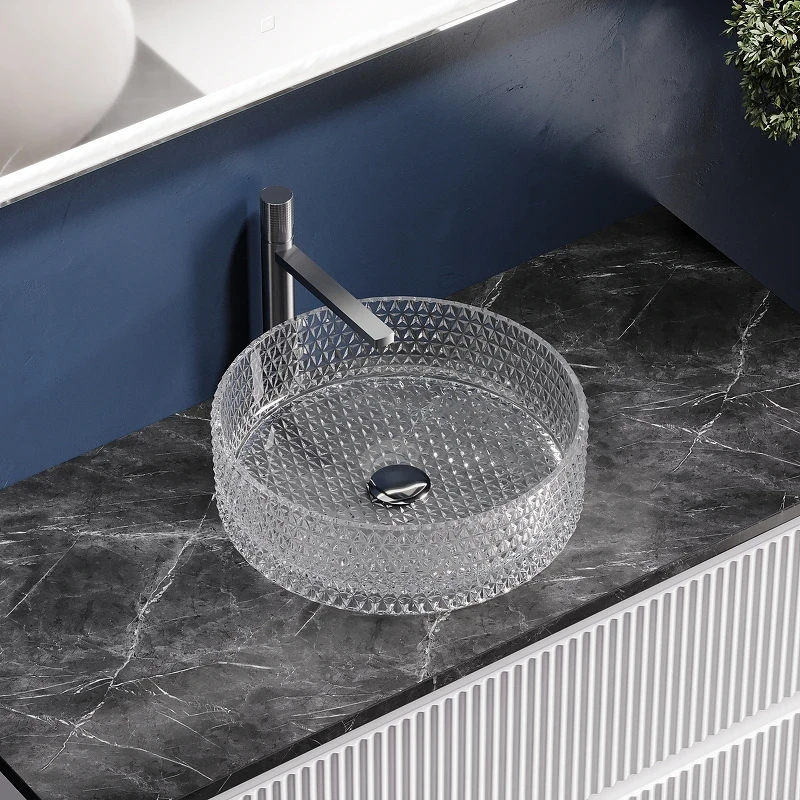 Раковина-чаша Ceramicanova Cristal 36 CN6062 Прозрачная стекло накладная