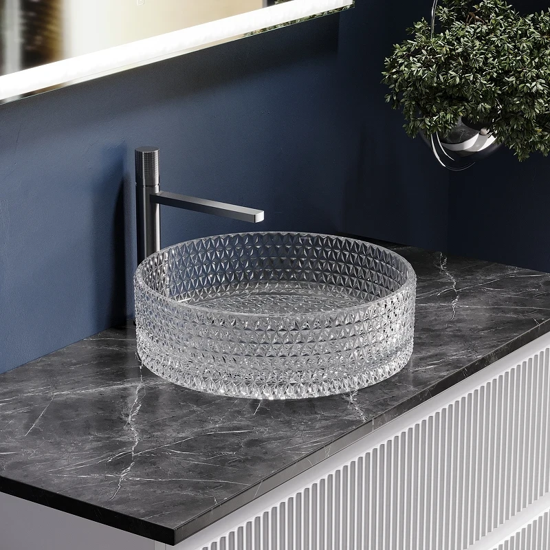 Раковина-чаша Ceramicanova Cristal 36 CN6062 Прозрачная стекло накладная