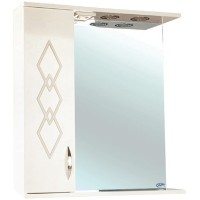 Зеркало со шкафом Bellezza Элеганс 65 L 4618610522070 с подсветкой Бежевое МДФ / ЛДСП, стекло