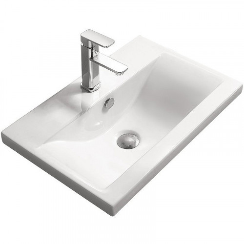 Раковина SantiLine 71 SL-2101 (70) Белая фаянс полувстраиваемая