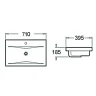 Раковина SantiLine 71 SL-2101 (70) Белая фаянс полувстраиваемая