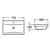 Раковина SantiLine 71 SL-2101 (70) Белая фаянс полувстраиваемая