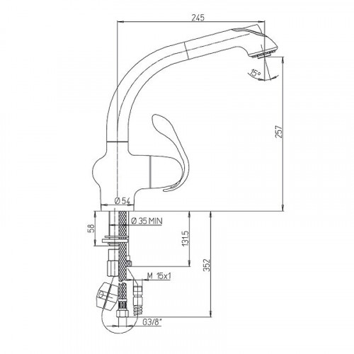 Смеситель для кухни Paini USPA5668YKM Хром Черный
