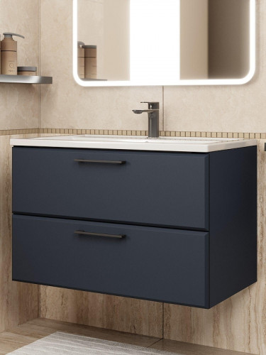 Тумба под раковину Uperwood Foster New 80 TFosterNEW80b подвесная цвет Черный матовый