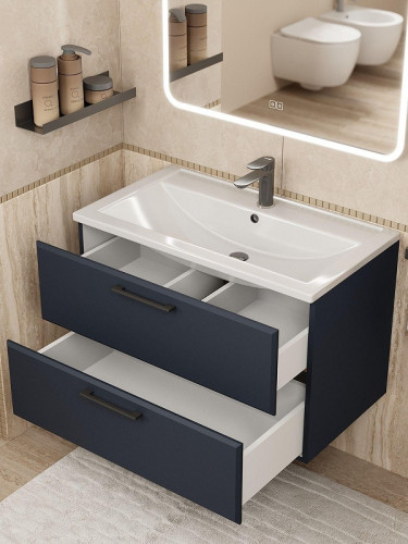 Тумба под раковину Uperwood Foster New 80 TFosterNEW80b подвесная цвет Черный матовый