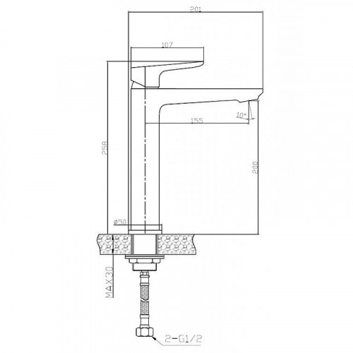 Смеситель для раковины BelBagno Ancona ANCONA-LMC-CRM Хром латунь