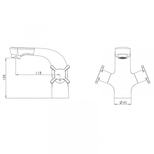Смеситель для раковины Kaiser Cuatro 58011 Хром латунь