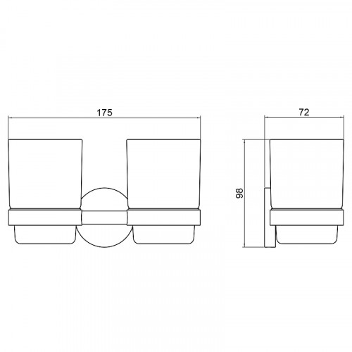 Стакан для зубных щеток Timo Saona 13034/03 двойной Черный матовый