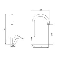 Смеситель для кухни Koller Pool Kvadro Arc KA0500 Хром латунь