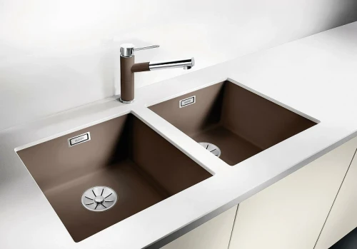 Кухонная мойка Blanco Subline 400-U 523424 Алюметаллик искусственный камень (литьевой мрамор) встраиваемый