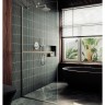 Душевая перегородка Maybah Glass MGD-708-5у 1090x1950 в узком профиле Хром матовый стекло прозрачное