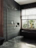 Душевая перегородка Maybah Glass MGD-708-5у 1090x1950 в узком профиле Хром матовый стекло прозрачное
