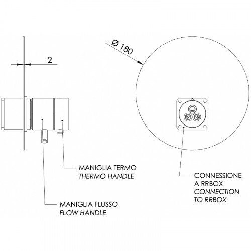Смеситель для душа Remer Minimal Thermo NT30KBNPO с термостатом Никель матовый брашированный латунь встраиваемый