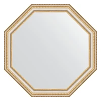 Зеркало Evoform Octagon 66х66 BY 3982 в багетной раме - Золотые бусы на серебре 60