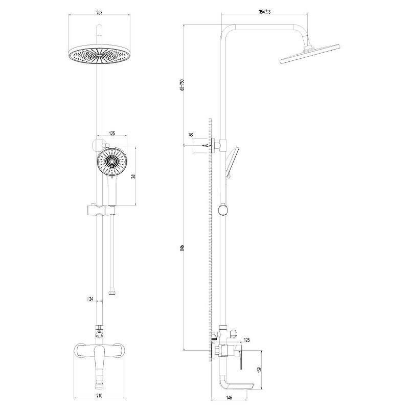 Душевая система AWP Tulos S2662C цвет Хром