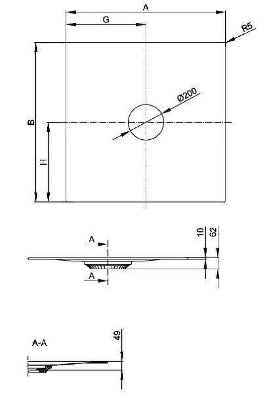 Стальной поддон для душа Bette BetteAir 90x90 7350-000T2 цвет Белый