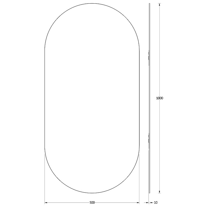 Зеркало Evoform Primary 100х50 BY 0122 со шлифованной кромкой стекло