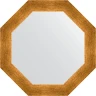 Зеркало Evoform Octagon 50х50 BY 3700 в багетной раме - Травленое золото 59 мм