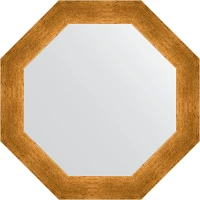 Зеркало Evoform Octagon 50х50 BY 3700 в багетной раме - Травленое золото 59 мм