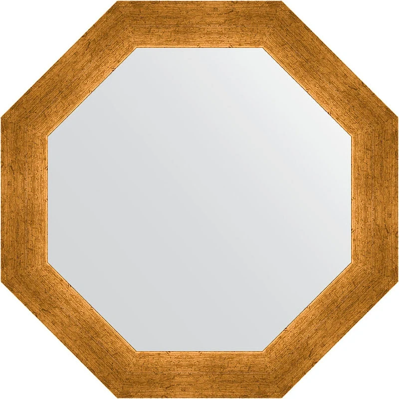 Зеркало Evoform Octagon 50х50 BY 3700 в багетной раме - Травленое золото 59 мм