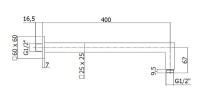 Кронштейн для верхнего душа Paffoni Syncro ZSOF063ST Сталь латунь на стену
