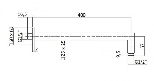 Кронштейн для верхнего душа Paffoni Syncro ZSOF063ST Сталь латунь на стену
