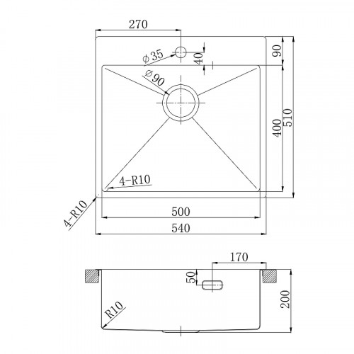 Кухонная мойка Lemark Janga 540 9936111 цвет Графит