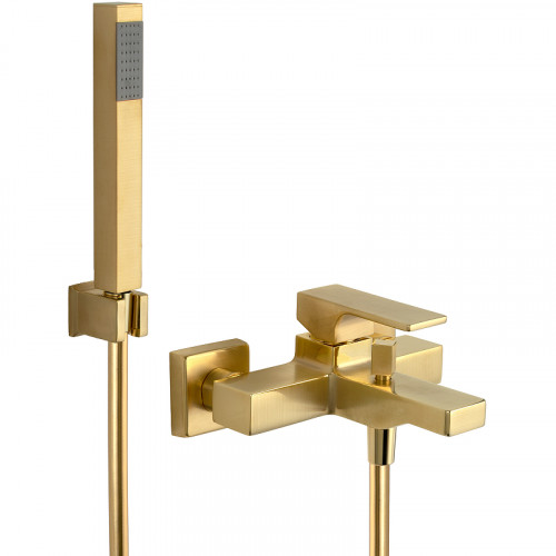 Смеситель для ванны Remer Absolute AU02BG Золото брашированное латунь на стену