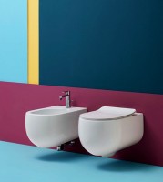 Биде Kerasan Flo 3123 подвесное с одним отверстием под смеситель