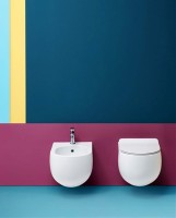 Биде Kerasan Flo 3123 подвесное с одним отверстием под смеситель