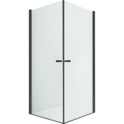 Душевой уголок New Trendy New Soleo Black 2D 90х90 D-0231A/D-0231A профиль Черный стекло прозрачное