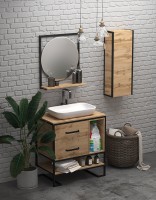 Шкаф пенал 1MarKa Grunge Loft 35П Ц0000007987 подвесной Дуб Вотан МДФ / ЛДСП