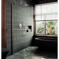 Душевая перегородка Maybah Glass MGD-726-5ш 790x1950 в широком профиле Хром матовый стекло прозрачное
