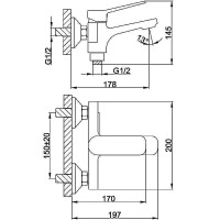 Смеситель для ванны Frap H61 F3261 Хром латунь на стену