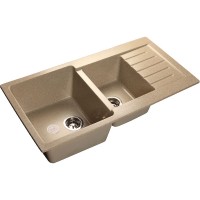 Кухонная мойка GranFest Practic GF-P980KL Песочная искусственный камень (литьевой мрамор) встраиваемый