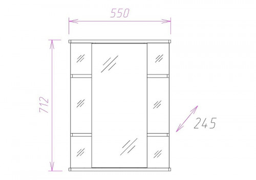 Зеркальный шкаф Onika Глория 55.01 R 205505 с подсветкой Белый МДФ / ЛДСП, стекло