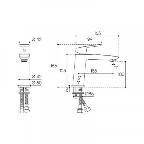 Смеситель для раковины Aqueduto Suave M SUA0200 цвет Хром
