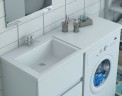 Раковина Эстет Даллас 100 L ФР-00001971 с местом под стиральную машину Белая искусственный камень (литьевой мрамор) с местом под стиральную машину, полувстраиваемая