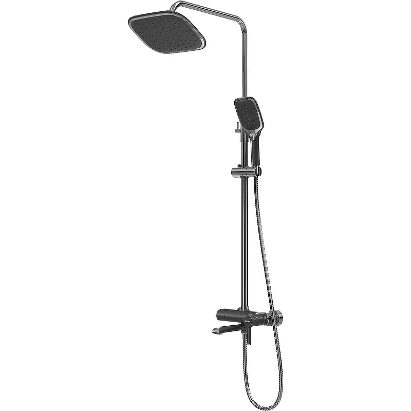 Душевая система Grossman Alba 500.K35.06.100/210 Хром Черная латунь на стену
