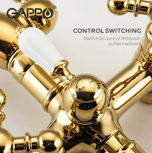 Душевая система Gappo G89-6 G2489-6 Золото латунь на стену
