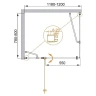 Душевой уголок Cezares Elena 120x80 ELENA-W-AH-1-120/80-C-Cr профиль Хром стекло прозрачное