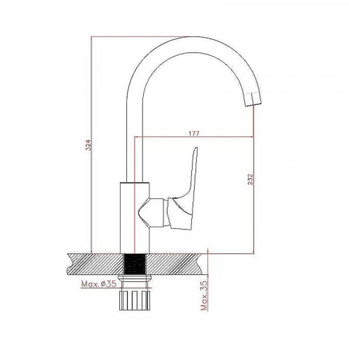 Смеситель для кухни Cron CN70172 Хром