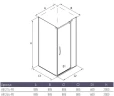 Душевой уголок Alex Baitler 90x90 AB244-90 профиль Хром стекло тонированное