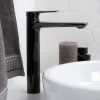 Смеситель для раковины WasserKRAFT Glan 6603H Черный глянцевый латунь однорычажный