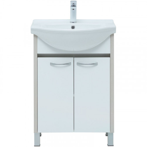 Тумба с раковиной Aquanet Донна 60 298579 Белый дуб Белая МДФ / ЛДСП
