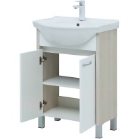 Тумба с раковиной Aquanet Донна 60 298579 Белый дуб Белая МДФ / ЛДСП