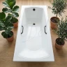 Ванна из искусственного камня Delice Veneto 170х75 DLR330061RB-G цвет Белый глянцевый с черными ручками