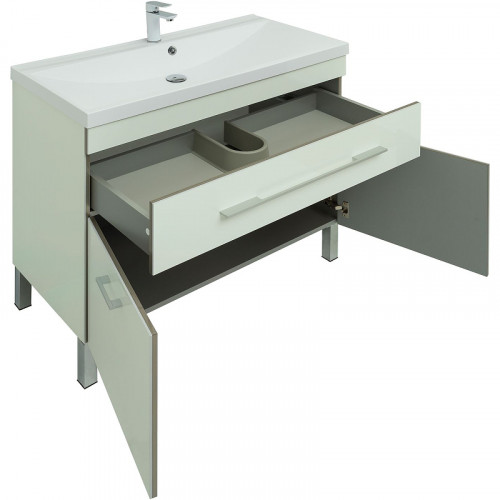 Тумба с раковиной Aquanet Верона 100 287662 Белая МДФ / ЛДСП