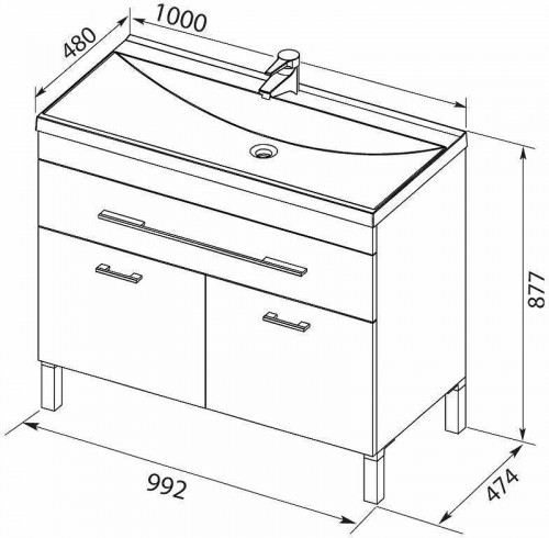 Тумба с раковиной Aquanet Верона 100 287662 Белая МДФ / ЛДСП