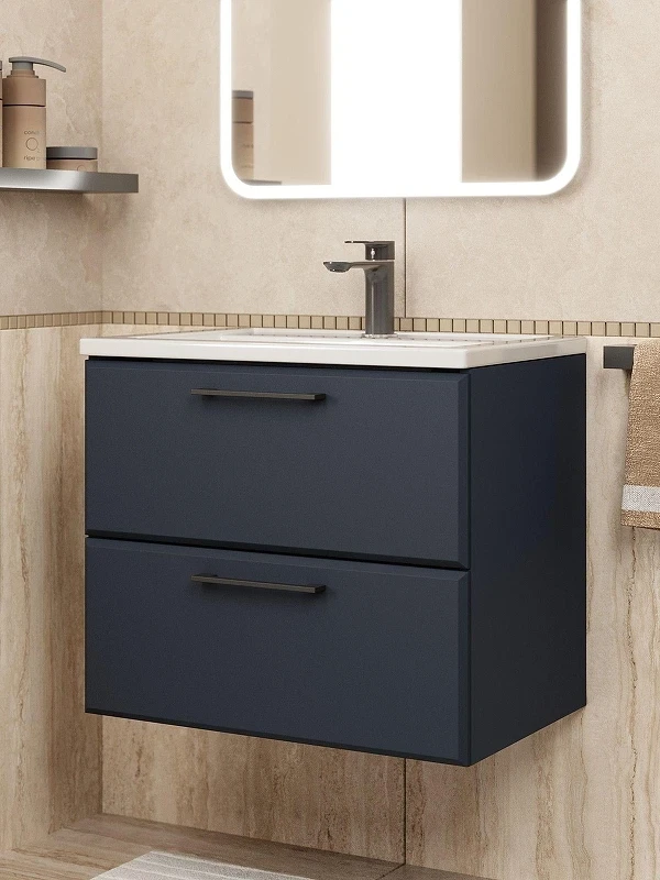 Тумба с раковиной Uperwood Foster New 60 KFosterNEW60b подвесная цвет Черный матовый